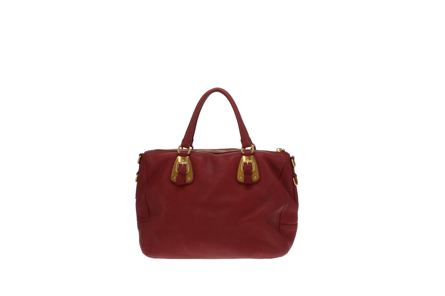 Prada Vitello Daino Satchel Red