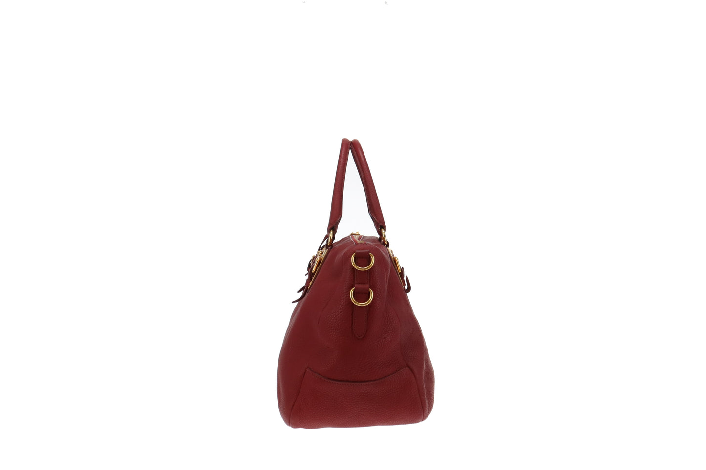 Prada Vitello Daino Satchel Red