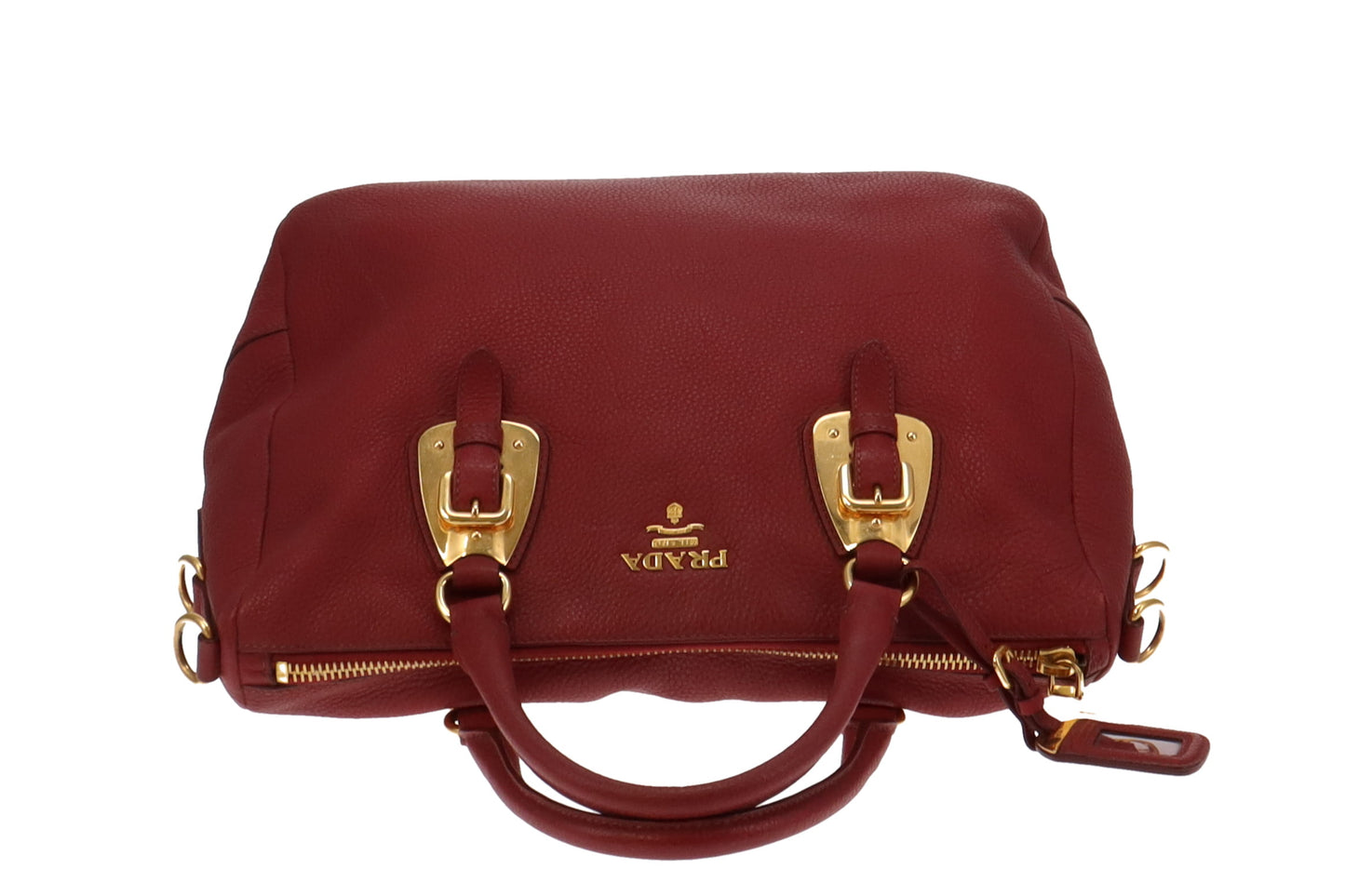 Prada Vitello Daino Satchel Red