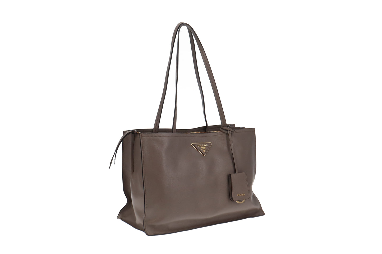 Prada Glace'Calf Argilla Shopping Tote