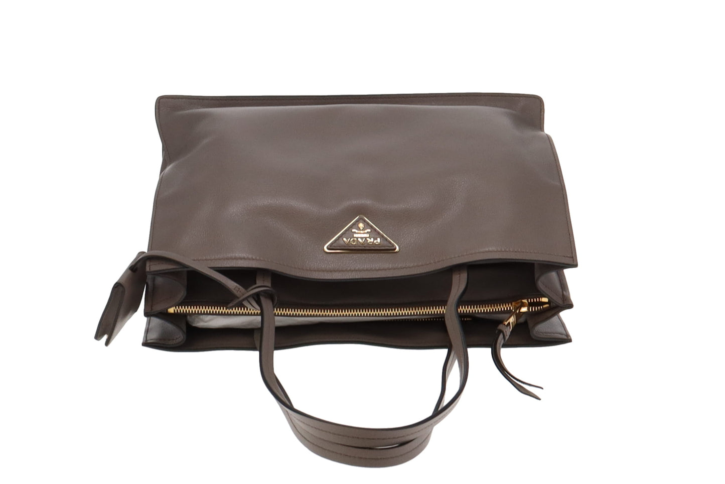 Prada Glace'Calf Argilla Shopping Tote
