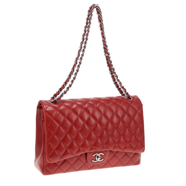 Chanel Classic Maxi Double Flap Rouge Leather SH 2013/14