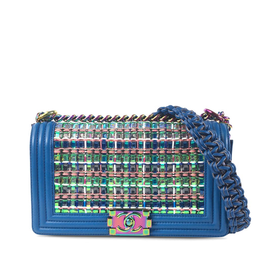 Medium Braided Lambskin Boy Flap Image #1