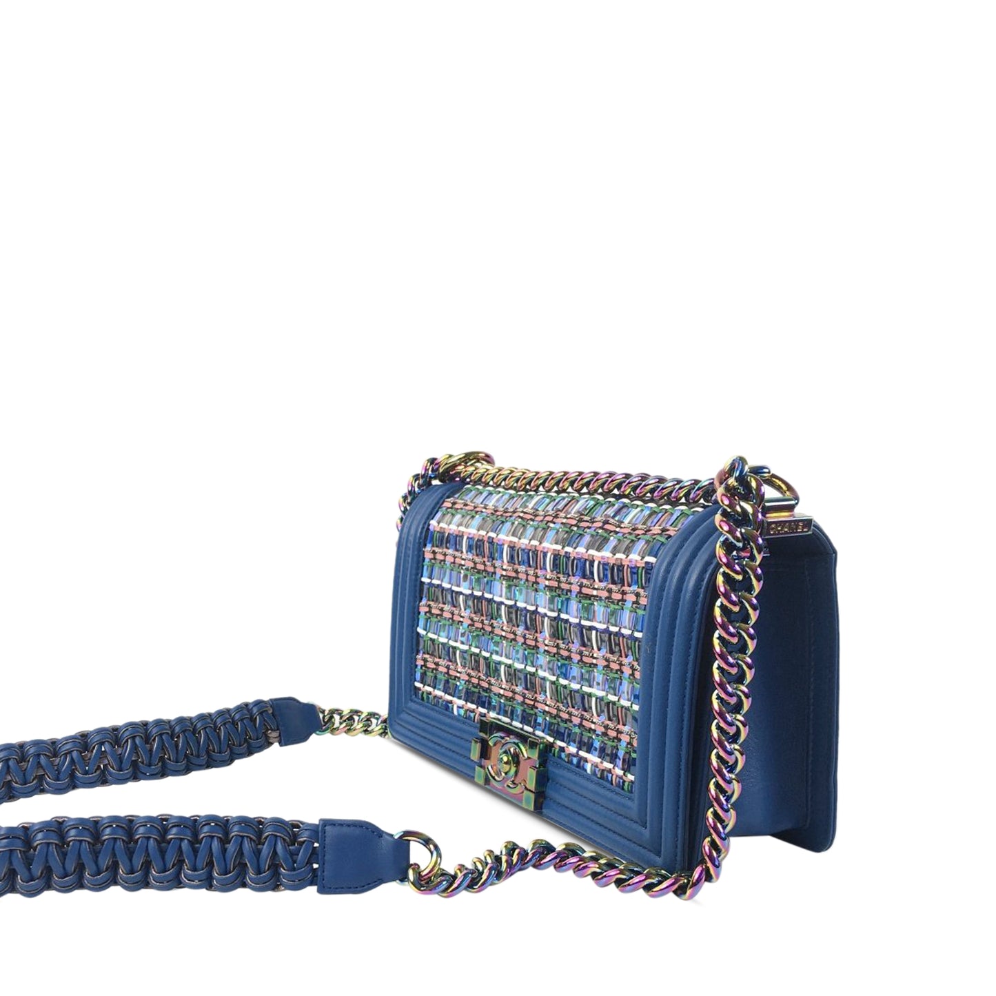 Medium Braided Lambskin Boy Flap Image# 8