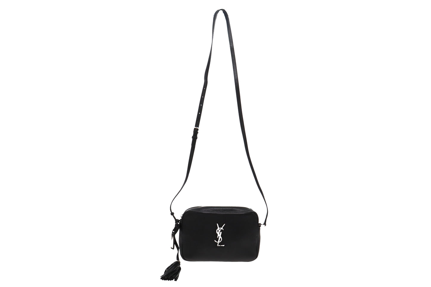 Saint Laurent Black Smooth Leather Lou Camera Bag