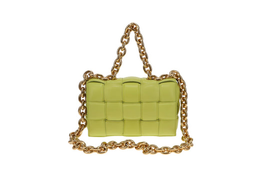 Bottega Veneta Lime Lambskin Padded Chain Cassette RRP €4200