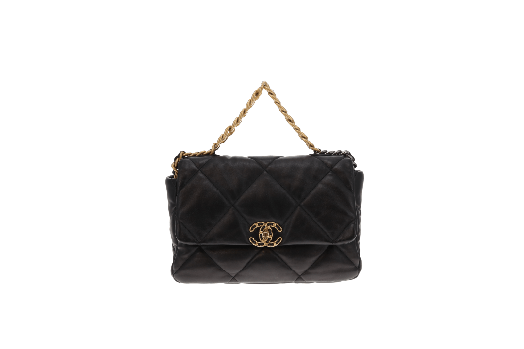 Chanel 19 Black Shiny Lambskin Large 2022