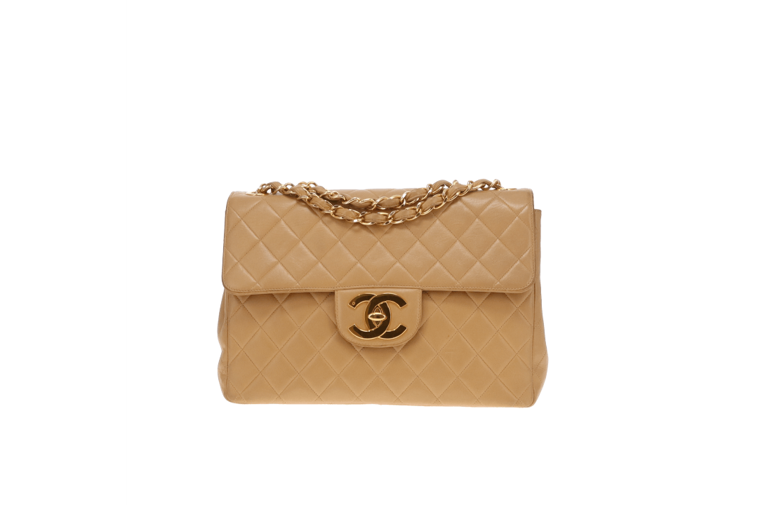 Chanel Classic Single Flap Vinatge Beige Lambskin GHW 1994/96