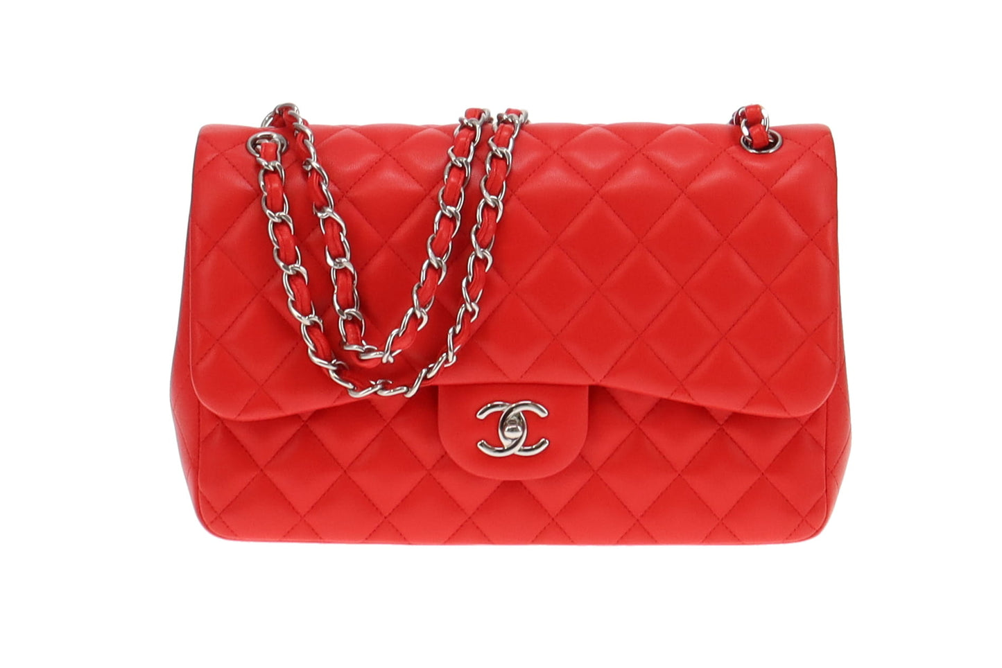 Chanel Classic Jumbo Double Flap Red Lambskin SH 2016/17