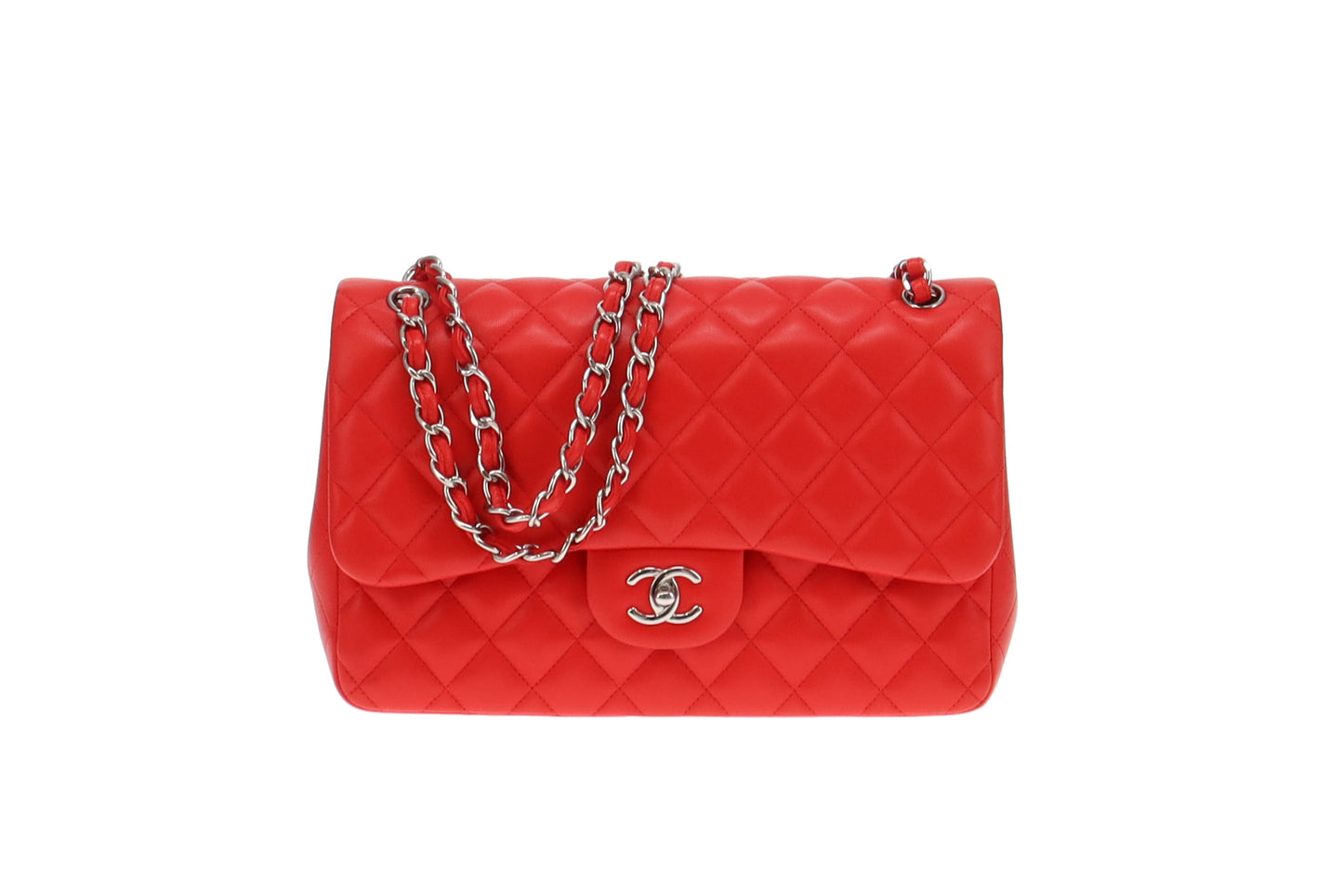 Chanel Classic Jumbo Double Flap Red Lambskin SH 2016/17
