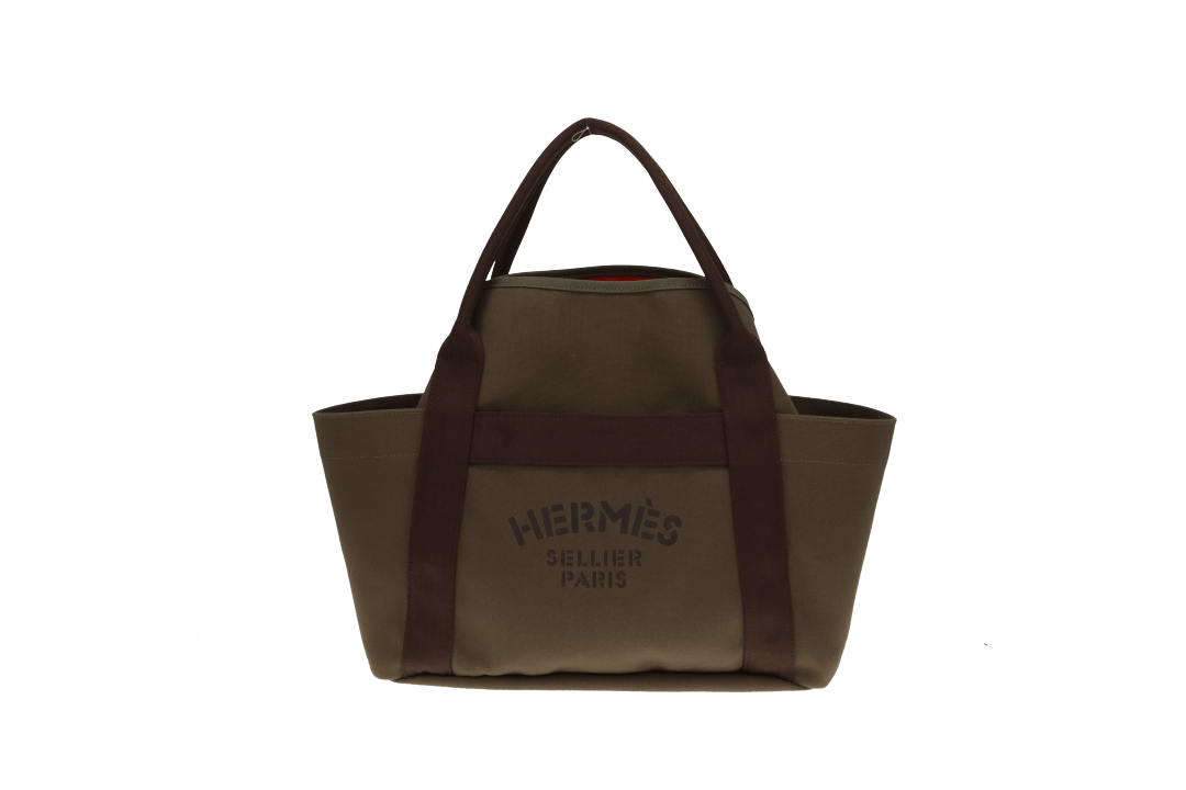 Hermes Khaki Sac de Pansage Groom Tote Bag 2017