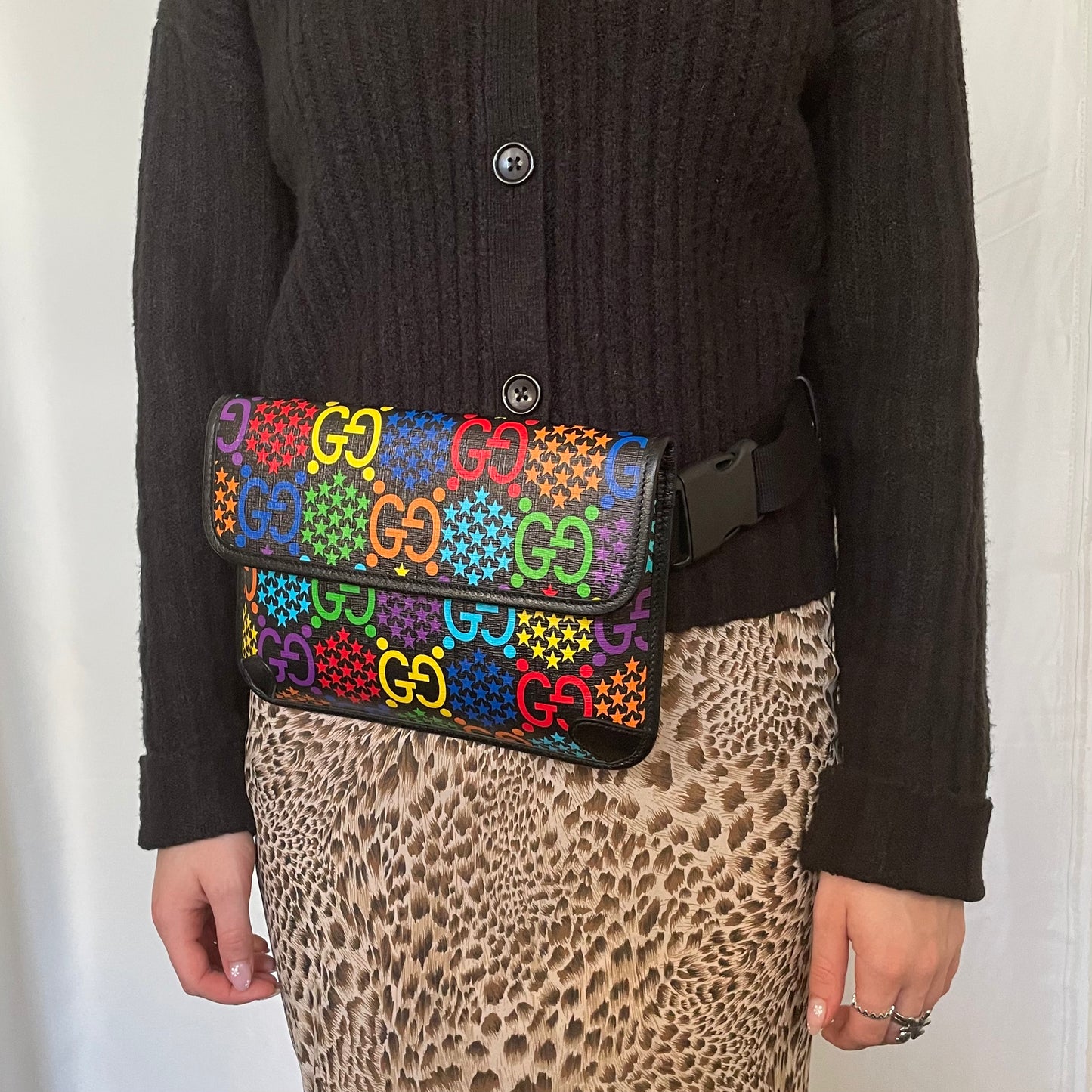 Gucci Multi Coated Canvas Psychedelic Belt Bag