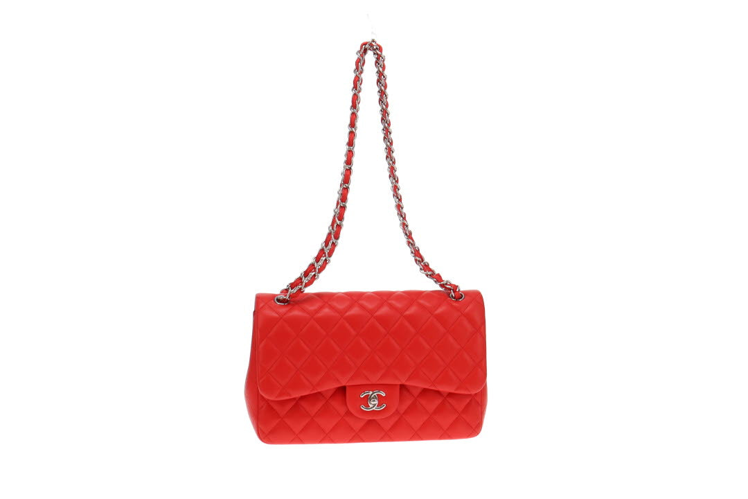 Chanel Classic Jumbo Double Flap Red Lambskin SH 2016/17