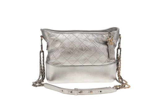 Chanel Gabrielle Medium Silver Leather 2016/17