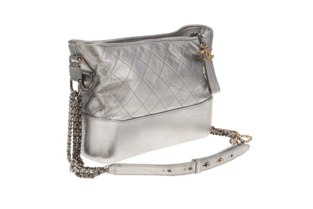 Chanel Gabrielle Medium Silver Leather 2016/17