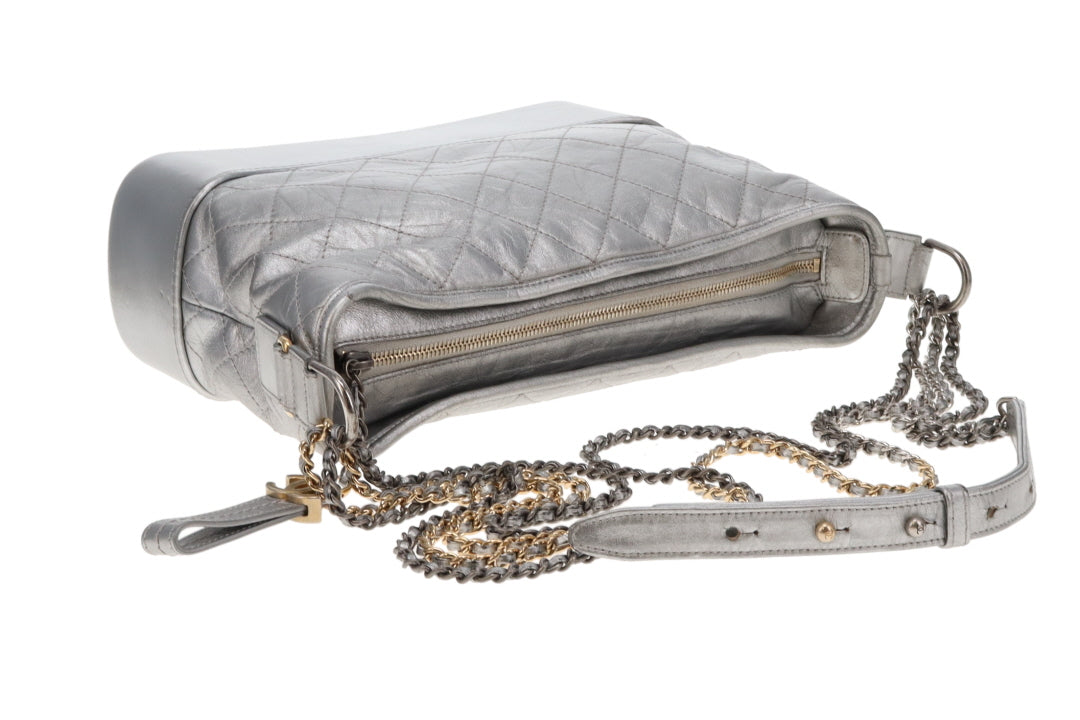 Chanel Gabrielle Medium Silver Leather 2016/17