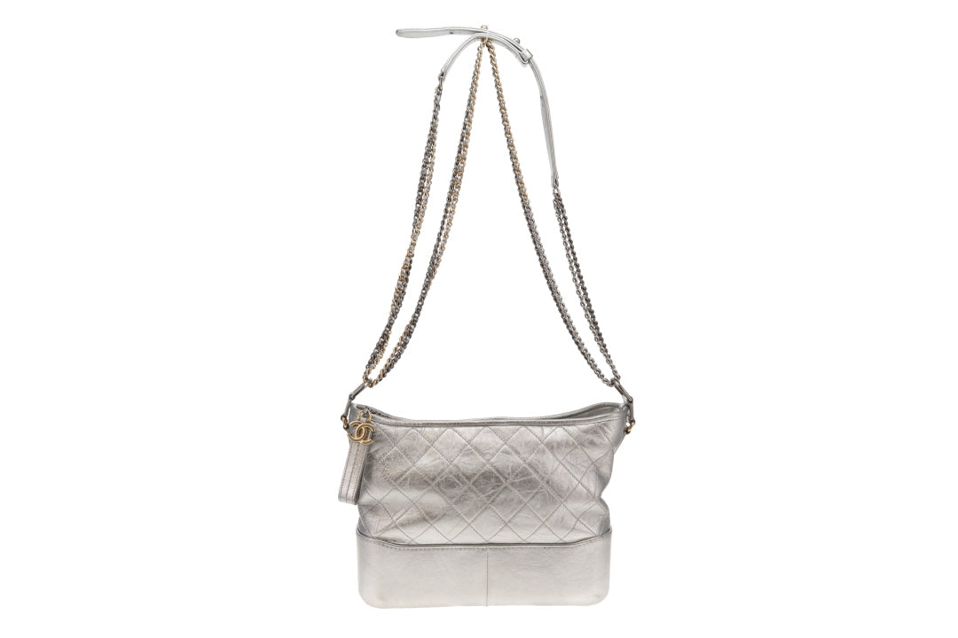 Chanel Gabrielle Medium Silver Leather 2016/17