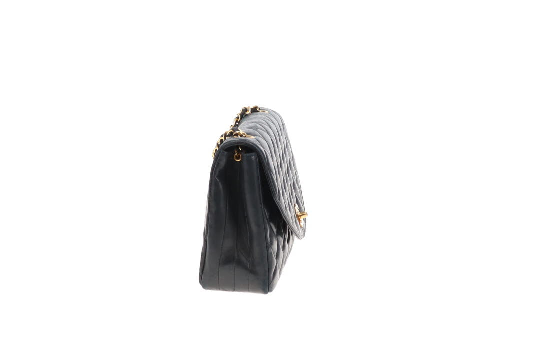 Chanel Half Moon Flap Bag Black Lambskin GHW 1989/91