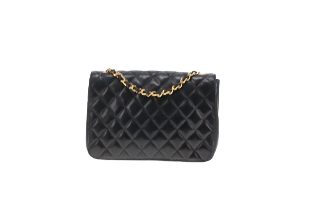 Chanel Half Moon Flap Bag Black Lambskin GHW 1989/91
