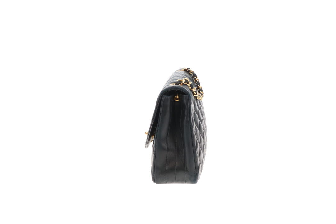 Chanel Half Moon Flap Bag Black Lambskin GHW 1989/91