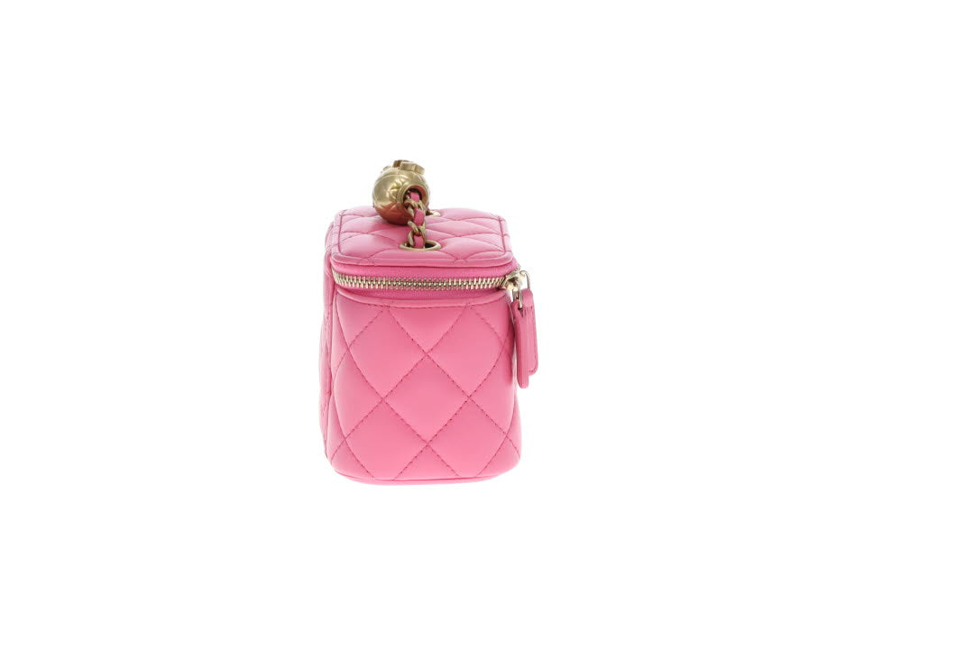 Chanel Vanity Pearl Crush Mini Pink Lambskin GHW 2019