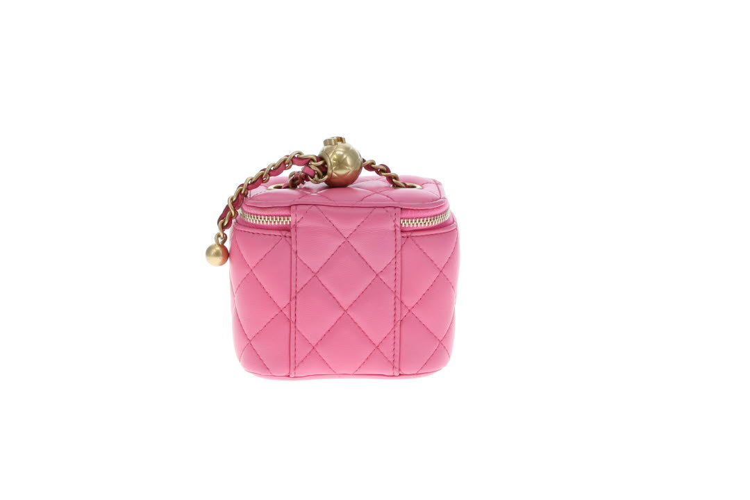 Chanel Vanity Pearl Crush Mini Pink Lambskin GHW 2019