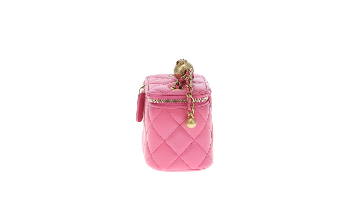 Chanel Vanity Pearl Crush Mini Pink Lambskin GHW 2019