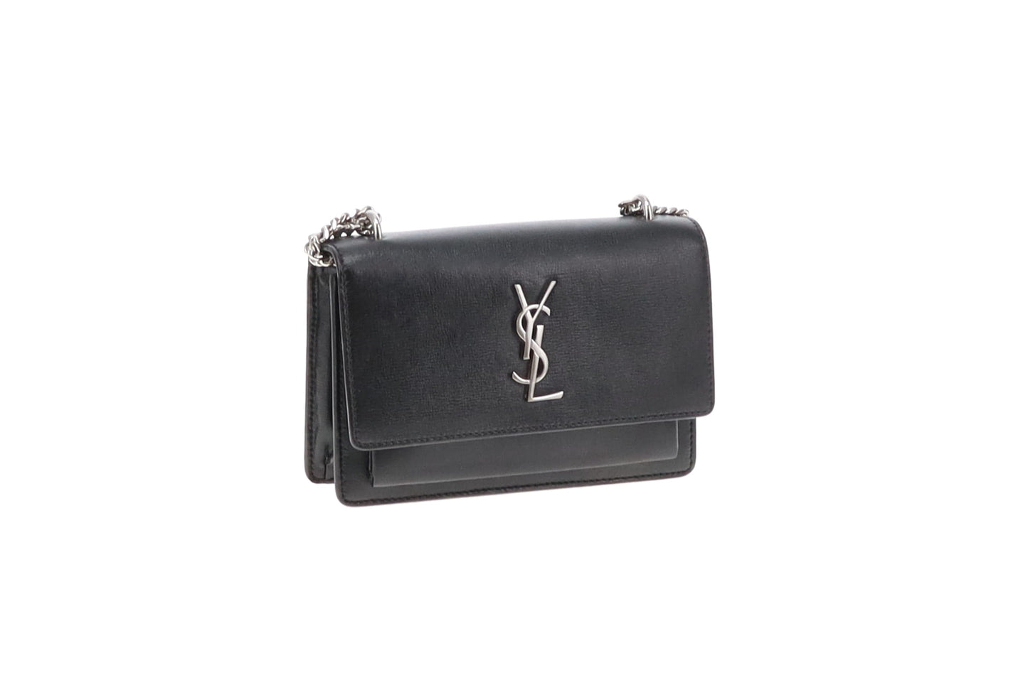 Saint Laurent Sunset Black Leather SHW Mini Bag 2017