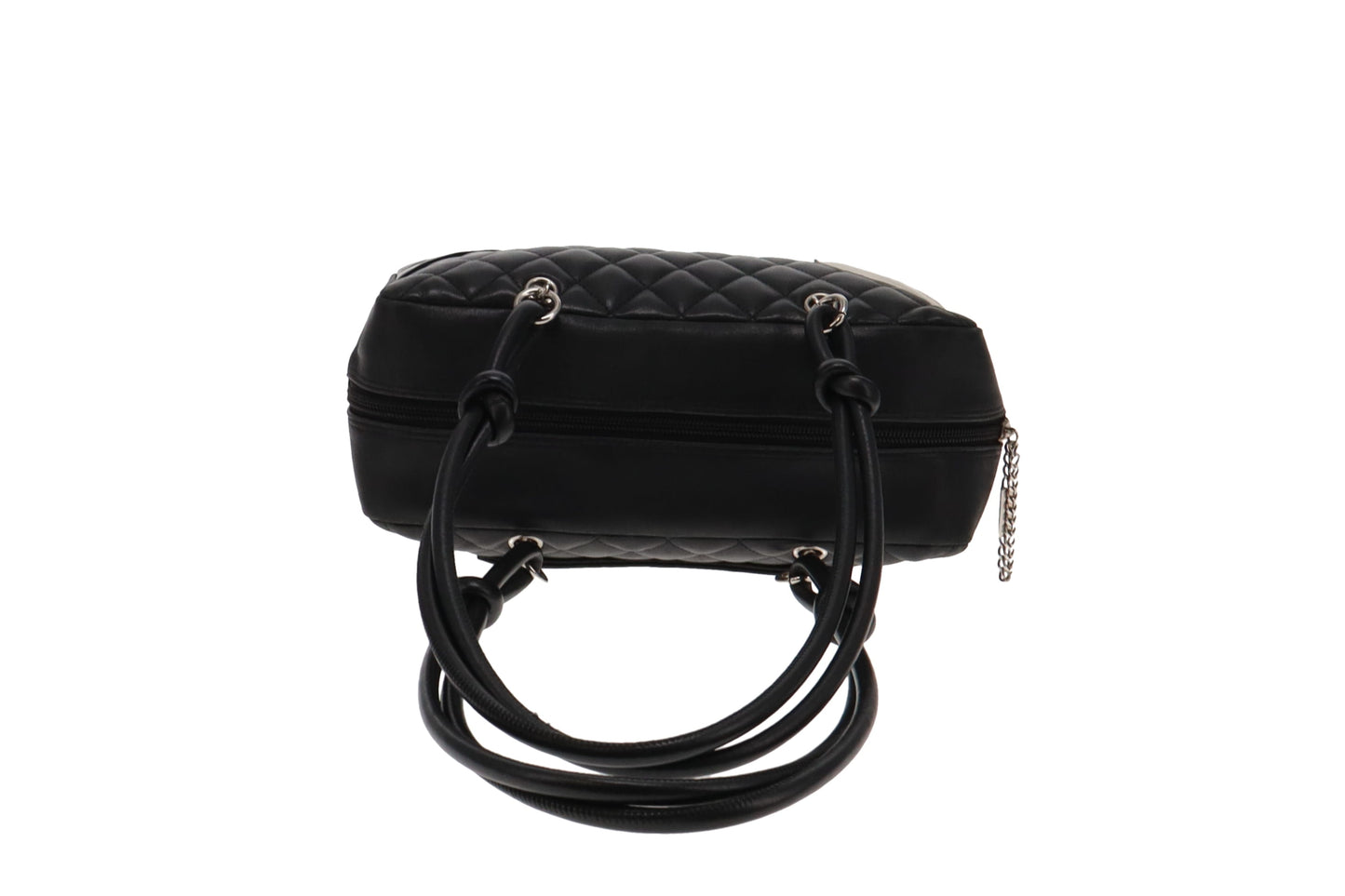 Chanel Cambon Ligne 2006 Quilted White CC On Black Bowling Bag