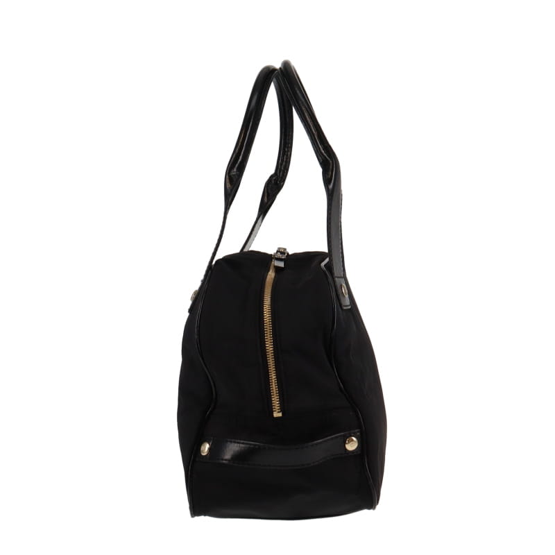 Kate Spade Black Nylon With Blue & Green Stripe Bowling Bag