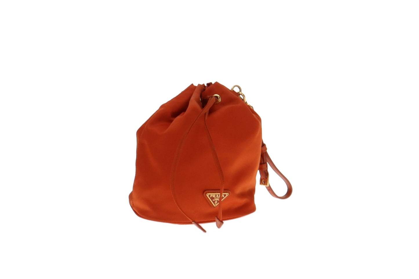 Prada Orange Nylon Bucket Pouch/Wristlet