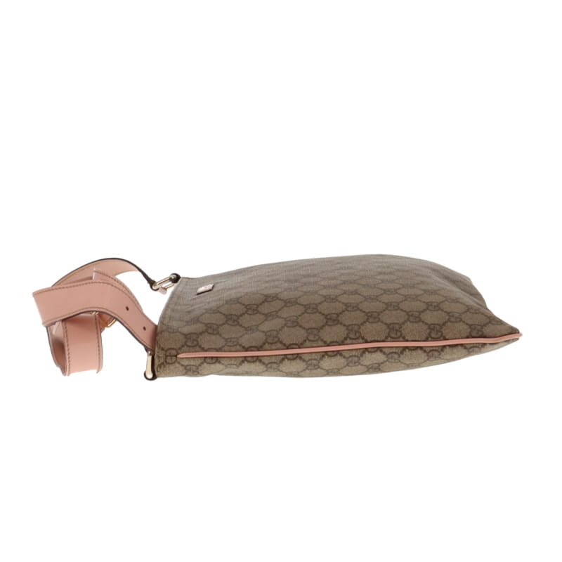 Gucci GG Large Supreme Canvas Messenger With Soft Pink Leather Trims