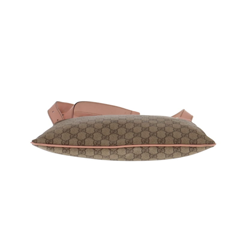 Gucci GG Large Supreme Canvas Messenger With Soft Pink Leather Trims