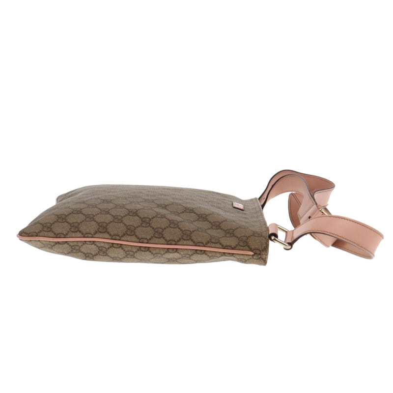 Gucci GG Large Supreme Canvas Messenger With Soft Pink Leather Trims