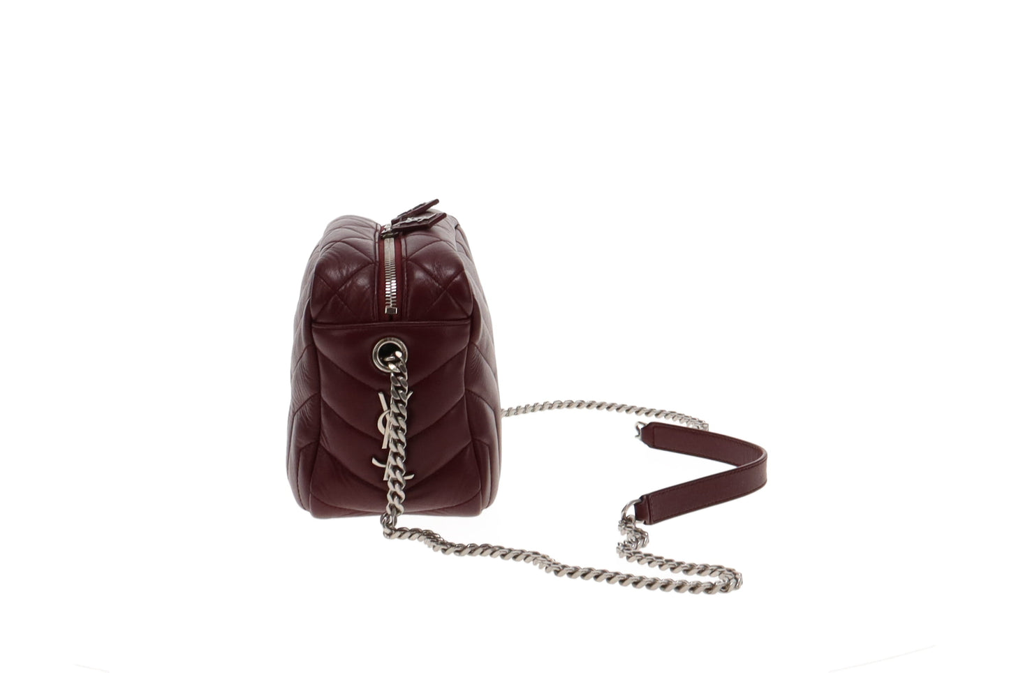 Saint Laurent Burgundy Leather LouLou Bowling Bag