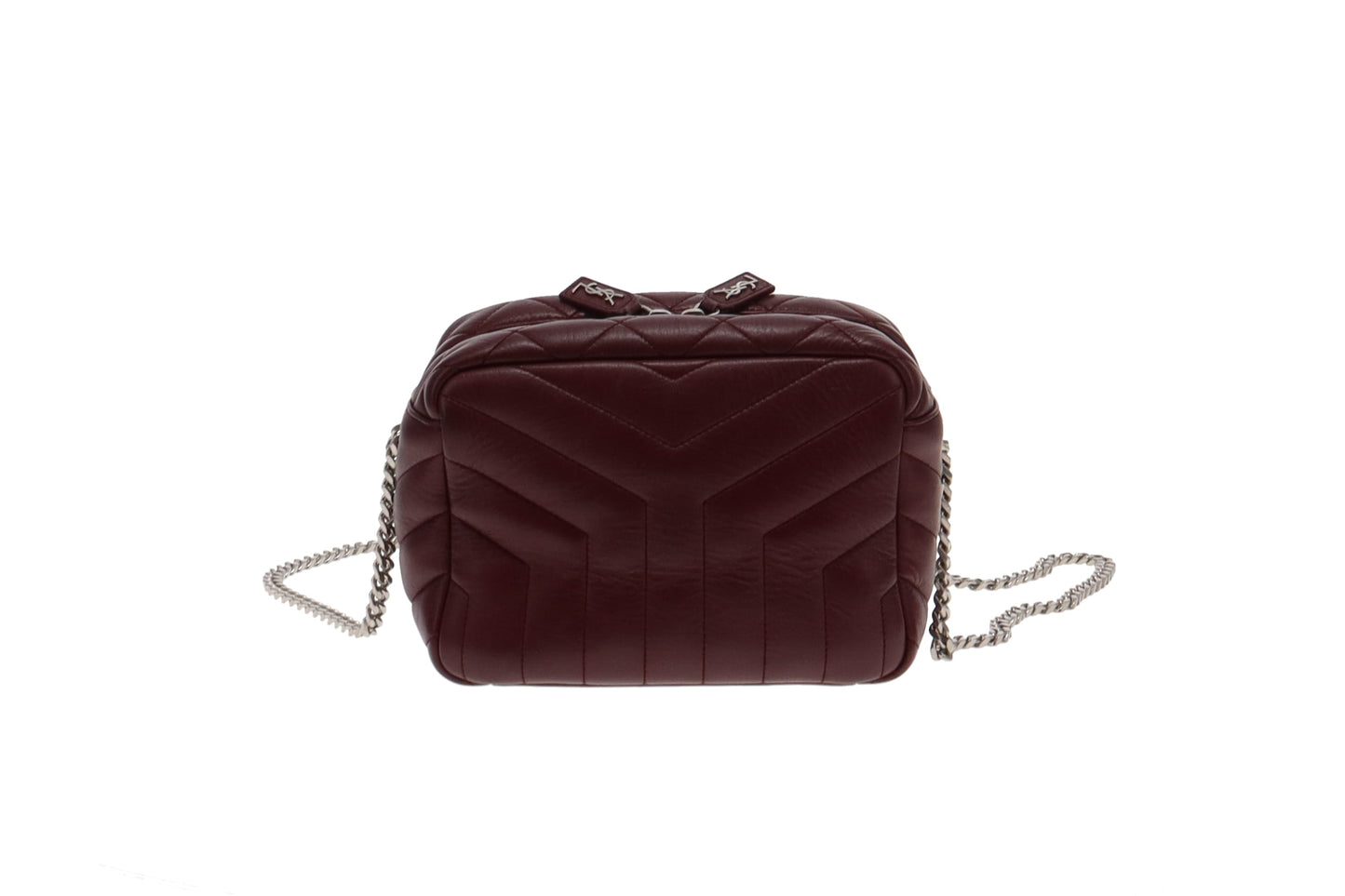 Saint Laurent Burgundy Leather LouLou Bowling Bag