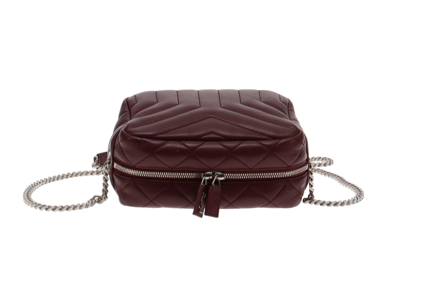 Saint Laurent Burgundy Leather LouLou Bowling Bag