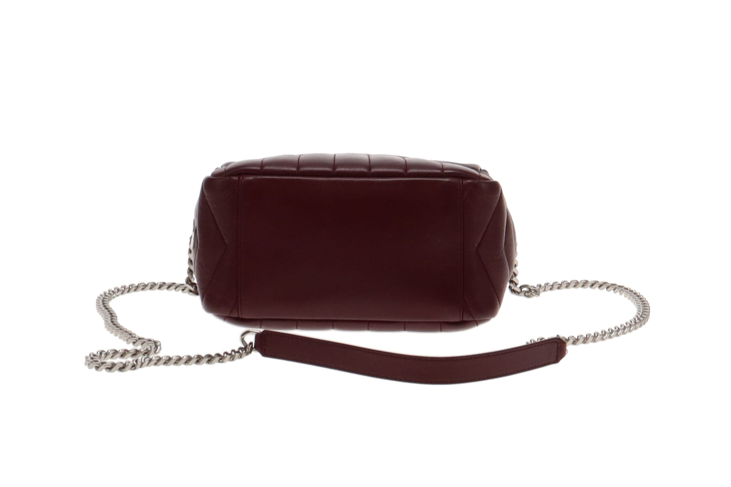 Saint Laurent Burgundy Leather LouLou Bowling Bag
