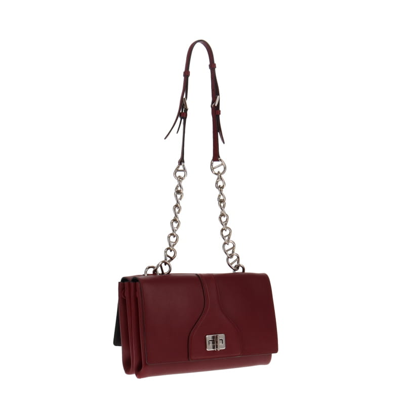 Prada Cerise Vitello Soft Leather Chain Flap Bag