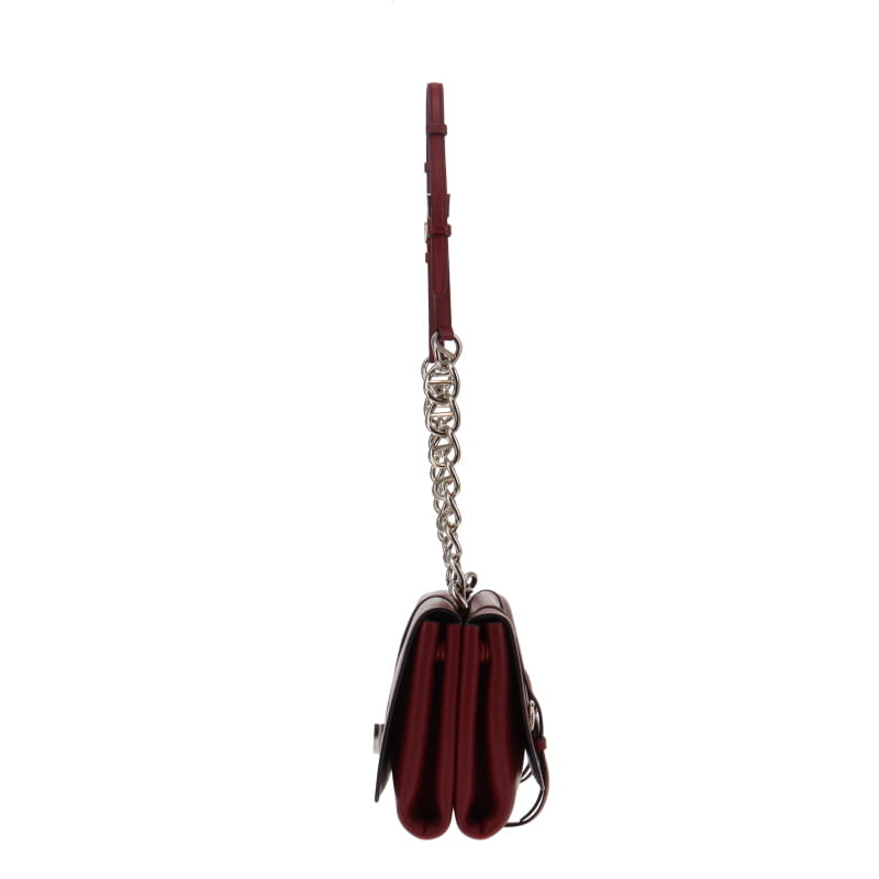Prada Cerise Vitello Soft Leather Chain Flap Bag