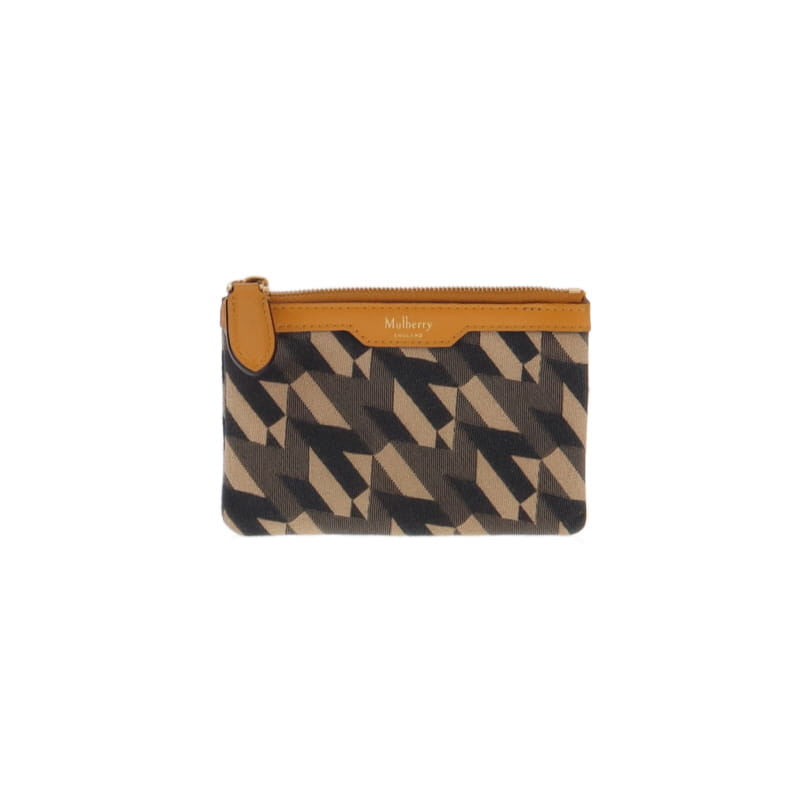 Mulberry Small Zip Coin Purse Canvas/Mustard Leather GH