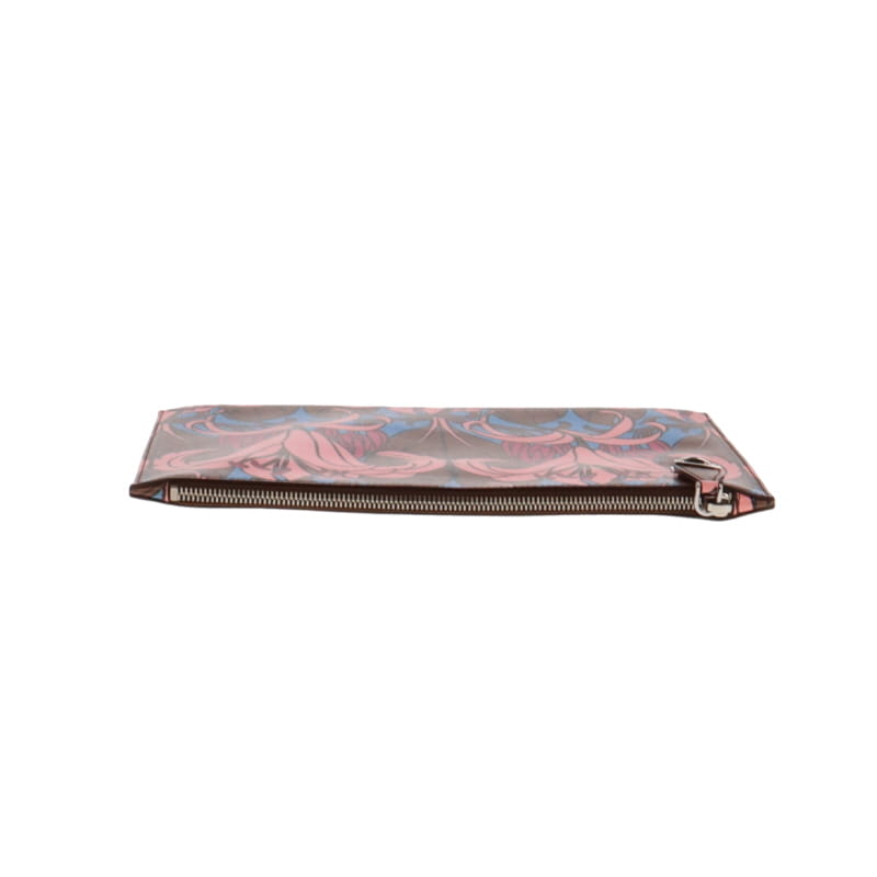 Prada Pink/Blue Saffiano Stampa Zip Lock Clutch