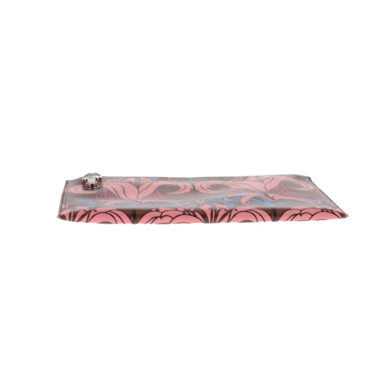 Prada Pink/Blue Saffiano Stampa Zip Lock Clutch