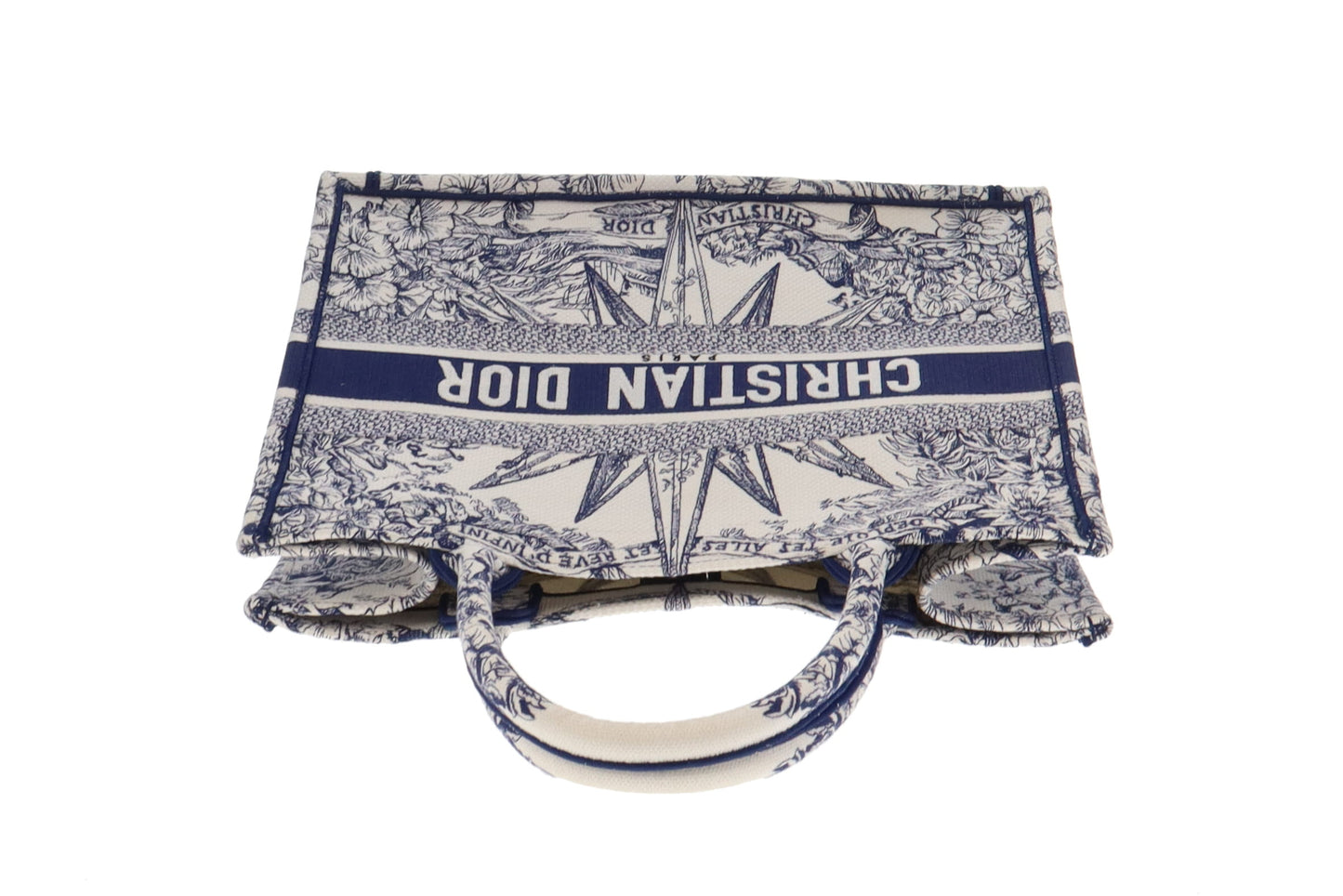 Dior White and Blue Rêve d'Infini Embroidery Medium Book Tote