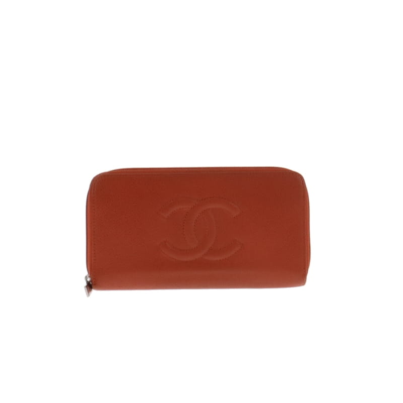 Chanel Terracotta Timeless CC Zip Around Long Wallet