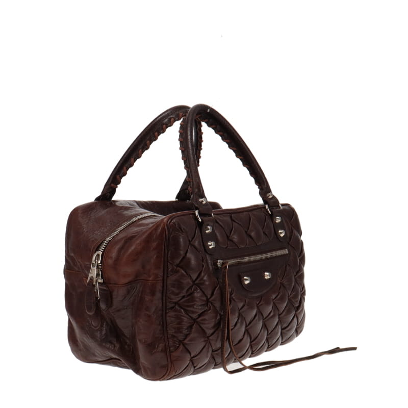 Balenciaga The Matelasse Polly Brown Agneau
