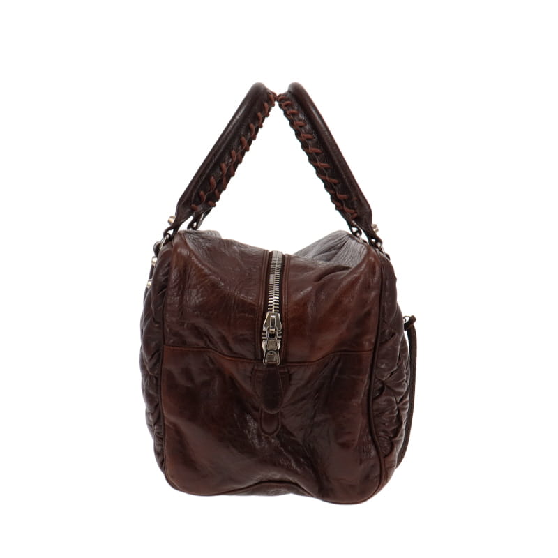 Balenciaga The Matelasse Polly Brown Agneau