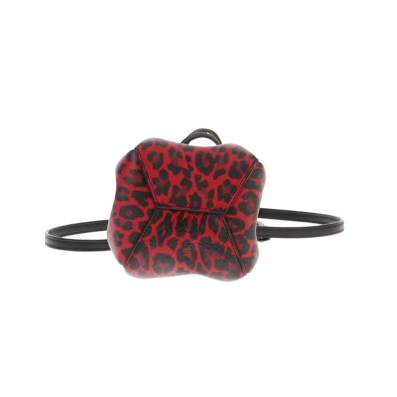 Saint Laurent Mini Red Leopard Drawstring Bucket Bag
