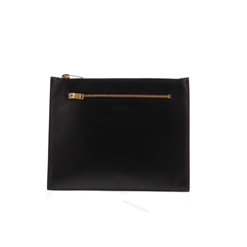 Saint Laurent Black Smooth Leather Paris Pouch With Zips