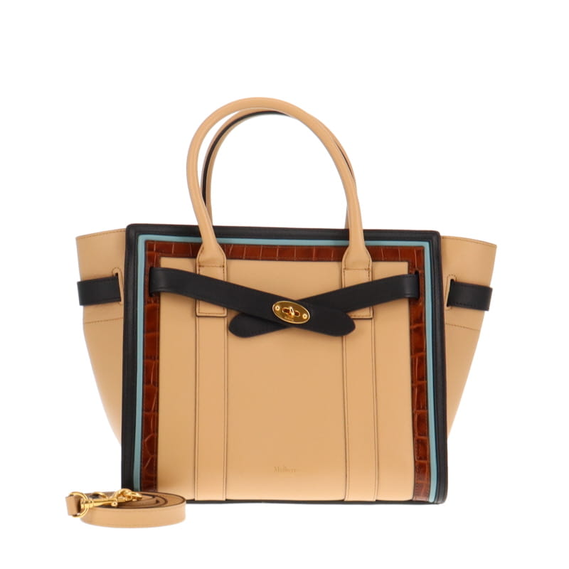 Mulberry Zipped Bayswater Croc Embossed And Smoot Calf Tri Tone